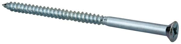 Value Collection - #10, 3-1/2" OAL, Phillips Drive, Flat Head Wood Screw - ASME B18.6.1, Zinc Plated Steel, Grade 2 - Americas Industrial Supply
