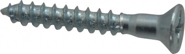 Value Collection - #12, 1-1/2" OAL, Phillips Drive, Flat Head Wood Screw - ASME B18.6.1, Zinc Plated Steel, Grade 2 - Americas Industrial Supply