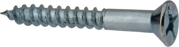 Value Collection - #12, 1-3/4" OAL, Phillips Drive, Flat Head Wood Screw - ASME B18.6.1, Zinc Plated Steel, Grade 2 - Americas Industrial Supply