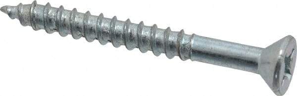 Value Collection - #12, 2" OAL, Phillips Drive, Flat Head Wood Screw - ASME B18.6.1, Zinc Plated Steel, Grade 2 - Americas Industrial Supply