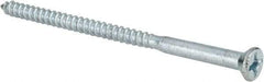 Value Collection - #12, 4" OAL, Phillips Drive, Flat Head Wood Screw - ASME B18.6.1, Zinc Plated Steel, Grade 2 - Americas Industrial Supply