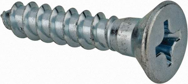 Value Collection - #14, 1-1/4" OAL, Phillips Drive, Flat Head Wood Screw - ASME B18.6.1, Zinc Plated Steel, Grade 2 - Americas Industrial Supply