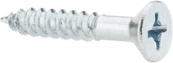 Value Collection - #14, 1-1/2" OAL, Phillips Drive, Flat Head Wood Screw - ASME B18.6.1, Zinc Plated Steel, Grade 2 - Americas Industrial Supply