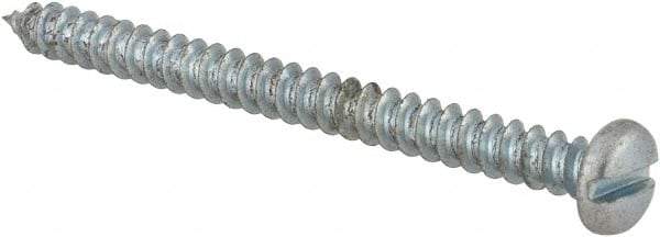Made in USA - #6 Pan Head Slotted Sheet Metal Screw - Steel, 1-3/4" Length Under Head, Grade 2 - Americas Industrial Supply