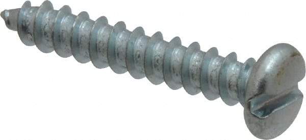 Value Collection - #8 Pan Head Slotted Sheet Metal Screw - Steel, 1" Length Under Head, Grade 2 - Americas Industrial Supply