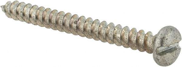 Value Collection - #10 Pan Head Slotted Sheet Metal Screw - Steel, 2" Length Under Head, Grade 2 - Americas Industrial Supply