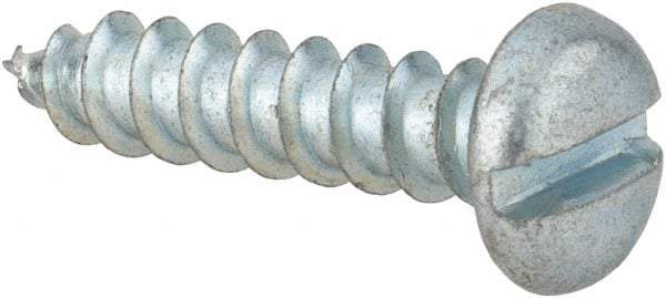 Value Collection - #12 Pan Head Slotted Sheet Metal Screw - Steel, 7/8" Length Under Head, Grade 2 - Americas Industrial Supply