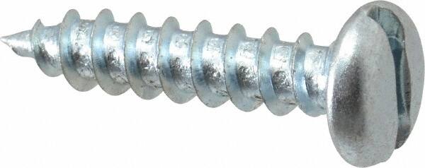 Value Collection - #12 Pan Head Slotted Sheet Metal Screw - Steel, 1" Length Under Head, Grade 2 - Americas Industrial Supply