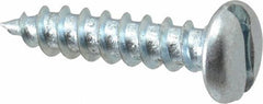Value Collection - #12 Pan Head Slotted Sheet Metal Screw - Steel, 1" Length Under Head, Grade 2 - Americas Industrial Supply