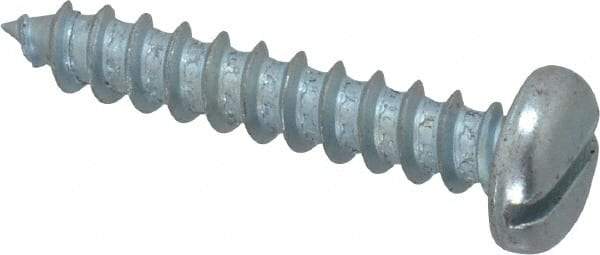 Value Collection - #12 Pan Head Slotted Sheet Metal Screw - Steel, 1-1/4" Length Under Head, Grade 2 - Americas Industrial Supply