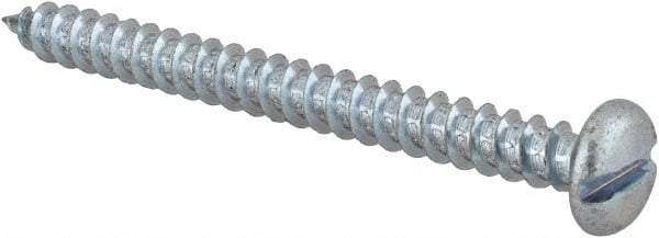 Value Collection - #12 Pan Head Slotted Sheet Metal Screw - Steel, 2-1/2" Length Under Head, Grade 2 - Americas Industrial Supply