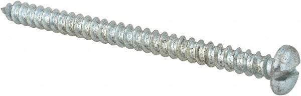 Made in USA - #12 Pan Head Slotted Sheet Metal Screw - Steel, 3" Length Under Head, Grade 2 - Americas Industrial Supply
