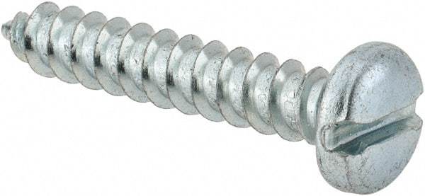 Value Collection - #14 Pan Head Slotted Sheet Metal Screw - Steel, 1-1/2" Length Under Head, Grade 2 - Americas Industrial Supply