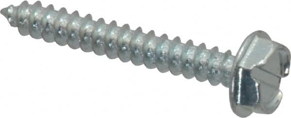 Value Collection - #6 Hex Washer Head Slotted Sheet Metal Screw - Steel, 1" Length Under Head, Grade 2 - Americas Industrial Supply