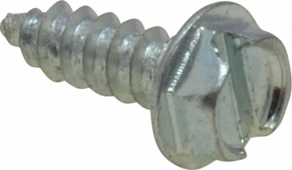 Value Collection - #8 Hex Washer Head Slotted Sheet Metal Screw - Steel, 1/2" Length Under Head, Grade 2 - Americas Industrial Supply