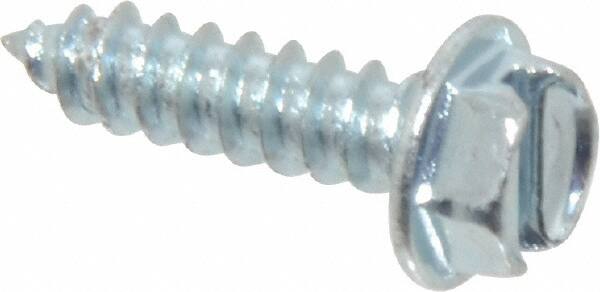Value Collection - #8 Hex Washer Head Slotted Sheet Metal Screw - Steel, 5/8" Length Under Head, Grade 2 - Americas Industrial Supply