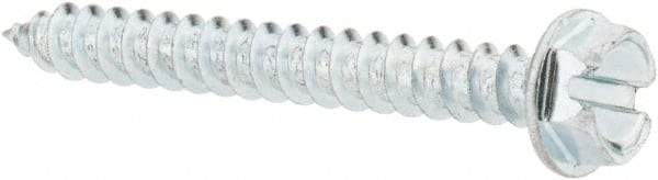 Value Collection - #8 Hex Washer Head Slotted Sheet Metal Screw - Steel, 1-1/2" Length Under Head, Grade 2 - Americas Industrial Supply