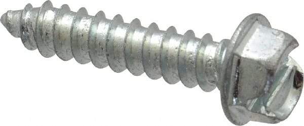 Value Collection - #12 Hex Washer Head Slotted Sheet Metal Screw - Steel, 1" Length Under Head, Grade 2 - Americas Industrial Supply