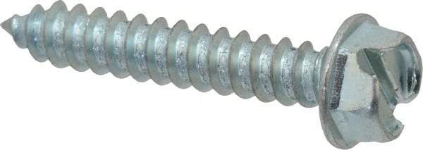Value Collection - #12 Hex Washer Head Slotted Sheet Metal Screw - Steel, 1-1/4" Length Under Head, Grade 2 - Americas Industrial Supply
