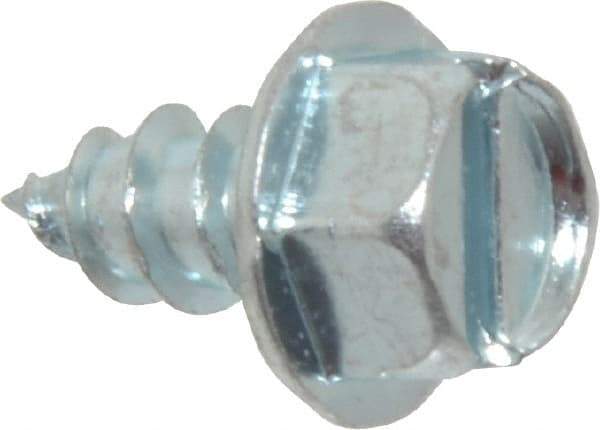 Value Collection - #14 Hex Washer Head Slotted Sheet Metal Screw - Steel, 1/2" Length Under Head, Grade 2 - Americas Industrial Supply