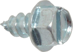 Value Collection - #14 Hex Washer Head Slotted Sheet Metal Screw - Steel, 1/2" Length Under Head, Grade 2 - Americas Industrial Supply