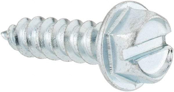 Value Collection - #14 Hex Washer Head Slotted Sheet Metal Screw - Steel, 1" Length Under Head, Grade 2 - Americas Industrial Supply