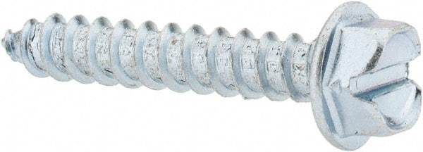Value Collection - #14 Hex Washer Head Slotted Sheet Metal Screw - Steel, 1-1/2" Length Under Head, Grade 2 - Americas Industrial Supply