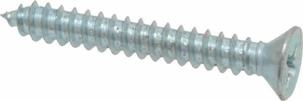 Value Collection - #8 Flat Head Phillips Sheet Metal Screw - Steel, 1-1/4" OAL, Grade 2 - Americas Industrial Supply