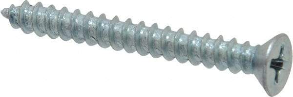 Value Collection - #8 Flat Head Phillips Sheet Metal Screw - Steel, 1-1/2" OAL, Grade 2 - Americas Industrial Supply