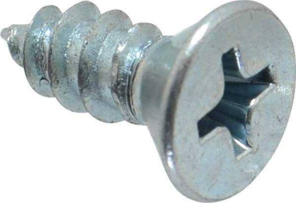 Value Collection - #10 Flat Head Phillips Sheet Metal Screw - Steel, 1/2" OAL, Grade 2 - Americas Industrial Supply