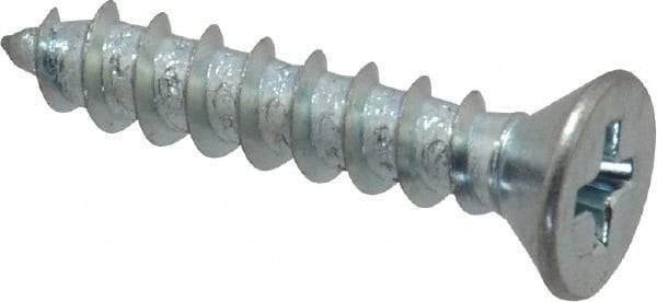 Value Collection - #10 Flat Head Phillips Sheet Metal Screw - Steel, 1" OAL, Grade 2 - Americas Industrial Supply