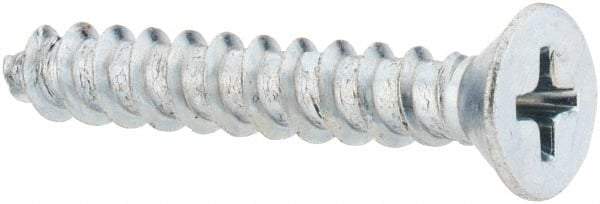 Value Collection - #10 Flat Head Phillips Sheet Metal Screw - Steel, 1-1/4" OAL, Grade 2 - Americas Industrial Supply