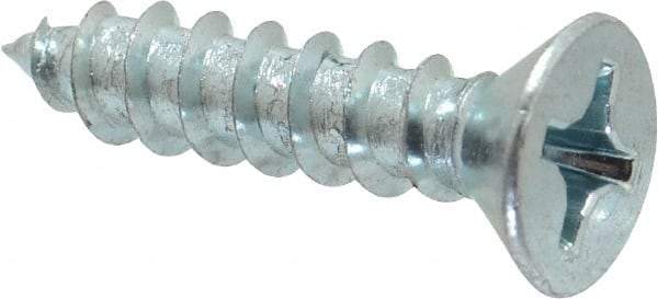 Value Collection - #12 Flat Head Phillips Sheet Metal Screw - Steel, 1" OAL, Grade 2 - Americas Industrial Supply