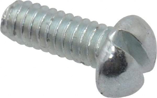 Value Collection - #2-56 UNC, 1/4" Length Under Head Slotted Drive Machine Screw - Round Head, Grade J82 Steel, Zinc-Plated Finish, Without Washer - Americas Industrial Supply