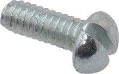 Value Collection - #2-56 UNC, 1/4" Length Under Head Slotted Drive Machine Screw - Round Head, Grade J82 Steel, Zinc-Plated Finish, Without Washer - Americas Industrial Supply