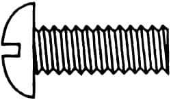 Value Collection - #6-32 UNC, 3-1/4" Length Under Head Slotted Drive Machine Screw - Round Head, Grade J82 Steel, Zinc-Plated Finish, Without Washer - Americas Industrial Supply