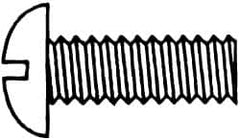 Value Collection - 1/4-20 UNC, 7/16" Length Under Head Slotted Drive Machine Screw - Round Head, Grade J82 Steel, Zinc-Plated Finish, Without Washer - Americas Industrial Supply