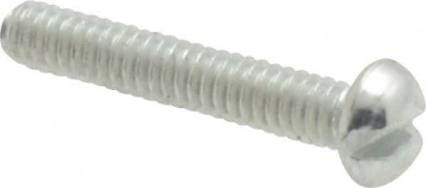 Value Collection - #2-56 UNC, 1/2" Length Under Head Slotted Drive Machine Screw - Round Head, Grade J82 Steel, Zinc-Plated Finish, Without Washer - Americas Industrial Supply