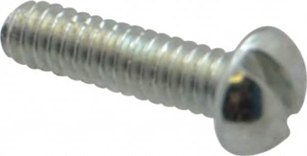 Value Collection - #3-48 UNC, 3/8" Length Under Head Slotted Drive Machine Screw - Round Head, Grade J82 Steel, Zinc-Plated Finish, Without Washer - Americas Industrial Supply