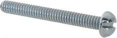 Value Collection - #3-48 UNC, 7/8" Length Under Head Slotted Drive Machine Screw - Round Head, Alloy Steel, Zinc-Plated Finish, Without Washer - Americas Industrial Supply