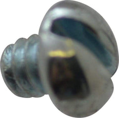 Value Collection - #4-40 UNC, 1/8" Length Under Head Slotted Drive Machine Screw - Round Head, Alloy Steel, Zinc-Plated Finish, Without Washer - Americas Industrial Supply