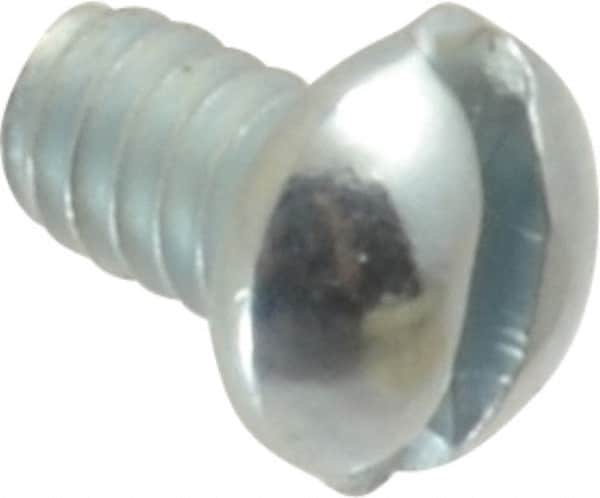 Value Collection - #4-40 UNC, 3/16" Length Under Head Slotted Drive Machine Screw - Round Head, Alloy Steel, Zinc-Plated Finish, Without Washer - Americas Industrial Supply