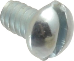 Value Collection - #4-40 UNC, 3/16" Length Under Head Slotted Drive Machine Screw - Round Head, Alloy Steel, Zinc-Plated Finish, Without Washer - Americas Industrial Supply
