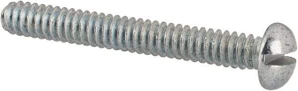 Value Collection - #4-40 UNC, 7/8" Length Under Head Slotted Drive Machine Screw - Round Head, Alloy Steel, Zinc-Plated Finish, Without Washer - Americas Industrial Supply