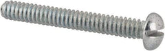 Value Collection - #4-40 UNC, 7/8" Length Under Head Slotted Drive Machine Screw - Round Head, Alloy Steel, Zinc-Plated Finish, Without Washer - Americas Industrial Supply
