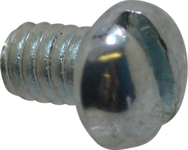 Value Collection - #5-40 UNC, 3/16" Length Under Head Slotted Drive Machine Screw - Round Head, Grade J82 Steel, Zinc-Plated Finish, Without Washer - Americas Industrial Supply
