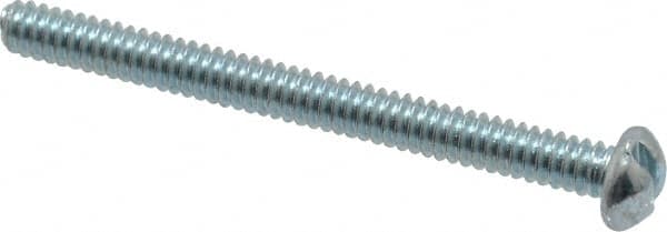 Value Collection - #4-40 UNC, 1-1/4" Length Under Head Slotted Drive Machine Screw - Round Head, Alloy Steel, Zinc-Plated Finish, Without Washer - Americas Industrial Supply