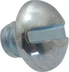 Value Collection - #6-32 UNC, 1/8" Length Under Head Slotted Drive Machine Screw - Round Head, Alloy Steel, Zinc-Plated Finish, Without Washer - Americas Industrial Supply