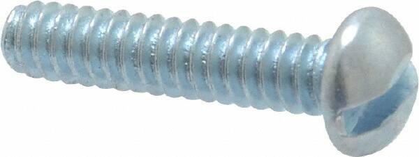 Value Collection - #6-32 UNC, 5/8" Length Under Head Slotted Drive Machine Screw - Round Head, Grade J82 Steel, Zinc-Plated Finish, Without Washer - Americas Industrial Supply