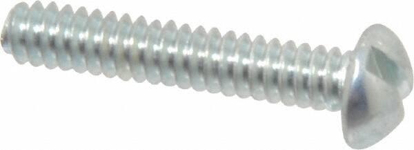 Value Collection - #6-32 UNC, 3/4" Length Under Head Slotted Drive Machine Screw - Round Head, Grade J82 Steel, Zinc-Plated Finish, Without Washer - Americas Industrial Supply